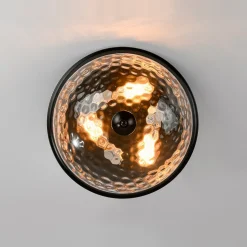 3-light Clear Water Glass Flush Mount Ceiling Light
