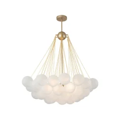 3-Light Cluster Frosted Glass Bubble Chandelier