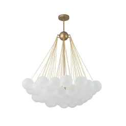 3-Light Cluster Frosted Glass Bubble Chandelier