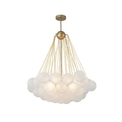 3-Light Cluster Frosted Glass Bubble Chandelier