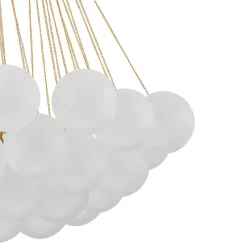3-Light Cluster Frosted Glass Bubble Chandelier