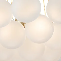 3-Light Cluster Frosted Glass Bubble Chandelier