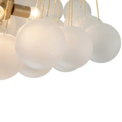 3-Light Cluster Frosted Glass Bubble Chandelier