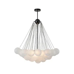 3-Light Cluster Frosted Glass Bubble Chandelier