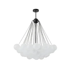 3-Light Cluster Frosted Glass Bubble Chandelier