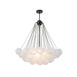 3-Light Cluster Frosted Glass Bubble Chandelier