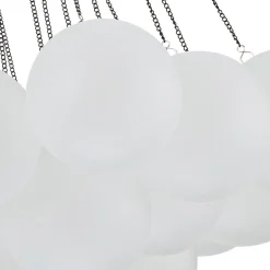 3-Light Cluster Frosted Glass Bubble Chandelier
