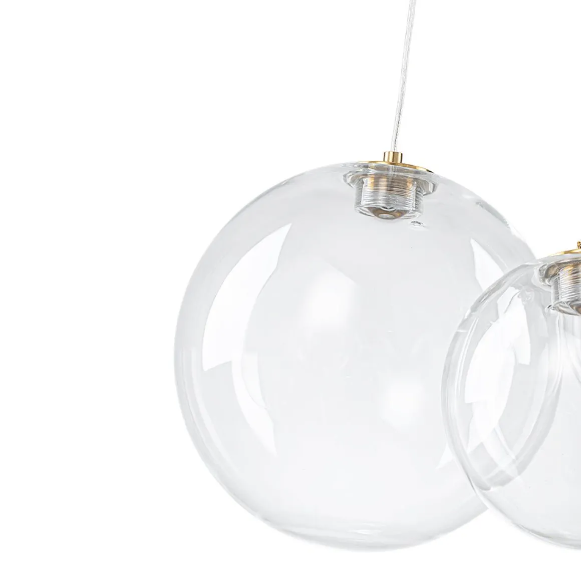 3-Light Cluster Gold Ruby Glass Globe Dimmable LED Pendant