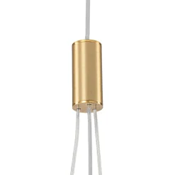 3-Light Cluster Gold Ruby Glass Globe Dimmable LED Pendant