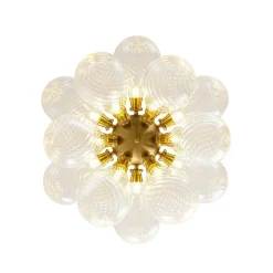 18-Light Cluster Ribbed Glass Globe Bubble Chandelier