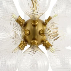 18-Light Cluster Ribbed Glass Globe Bubble Chandelier