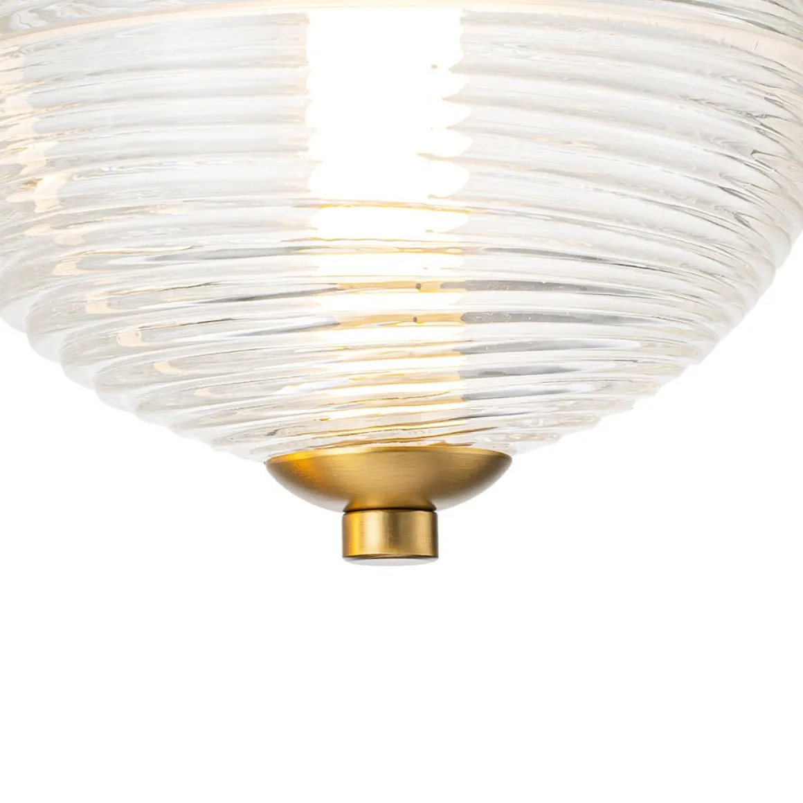5-Light Cluster Ribbed Glass LED Round Entryway Chandelier