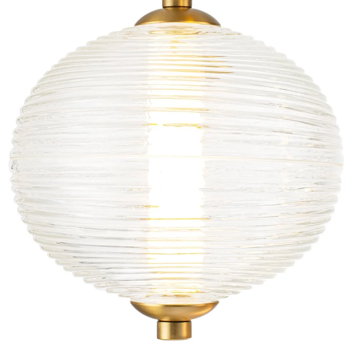 5-Light Cluster Ribbed Glass LED Round Entryway Chandelier
