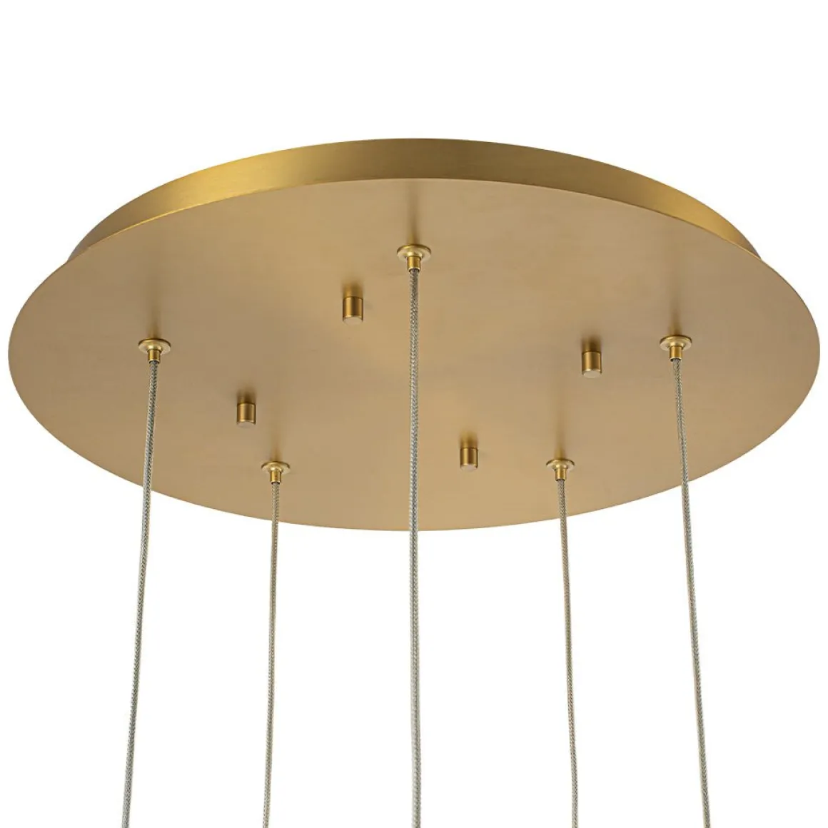 5-Light Cluster Ribbed Glass LED Round Entryway Chandelier
