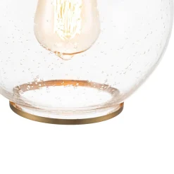 1-Light Corded Seeded Glass Globe Kitchen Pendant Light