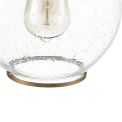 1-Light Corded Seeded Glass Globe Kitchen Pendant Light