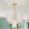4-Light Crystal Accented Capiz Shell Drum Lantern Pendant