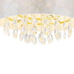 4-Light Crystal Accented Capiz Shell Drum Lantern Pendant