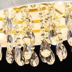 4-Light Crystal Accented Capiz Shell Drum Lantern Pendant