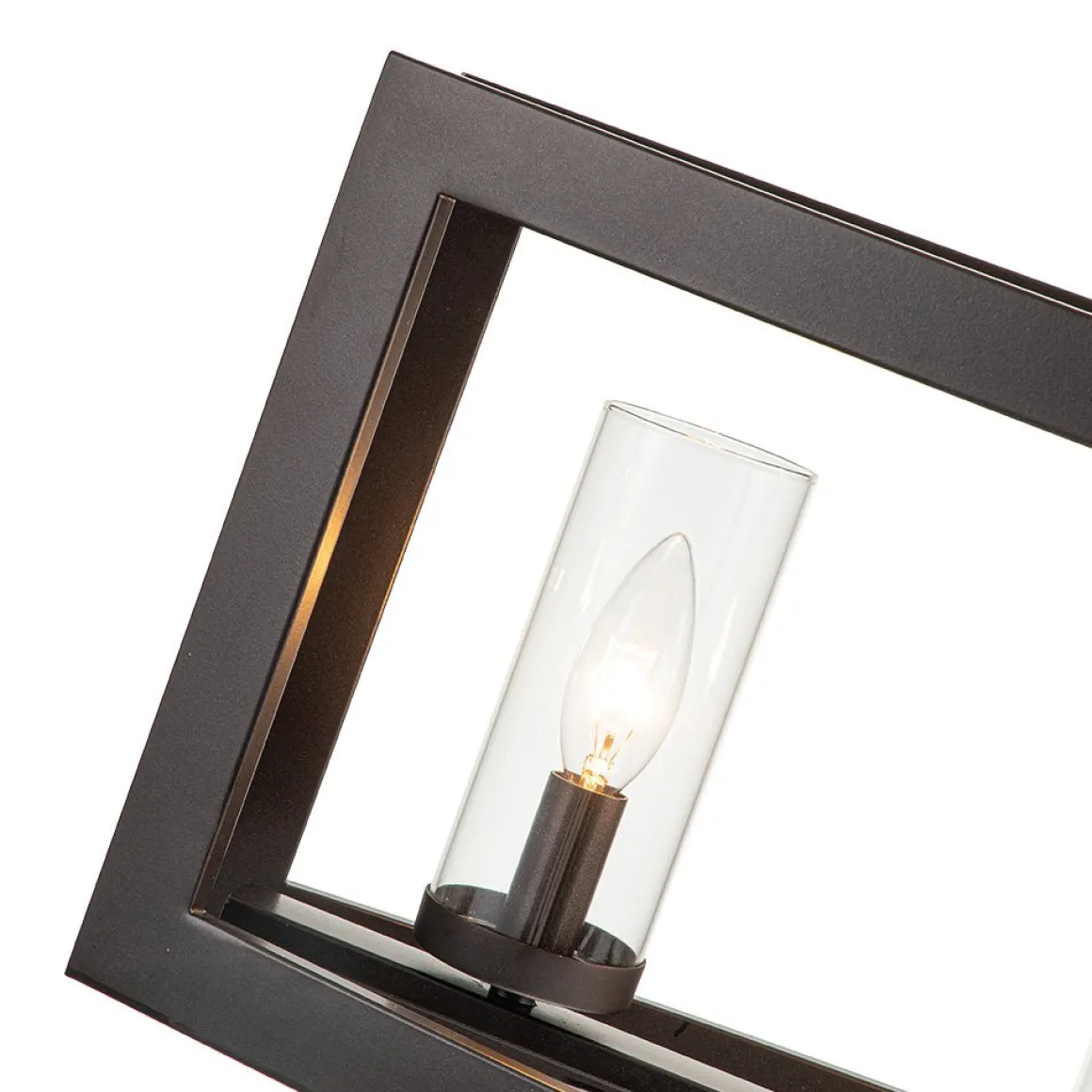 5-Light Curved Rectangle Frame Island Chandelier