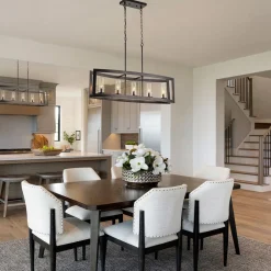 5-Light Curved Rectangle Frame Island Chandelier