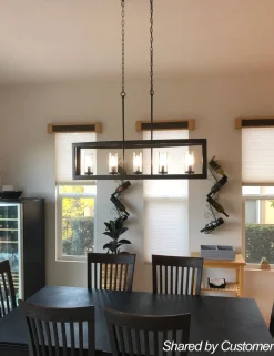 5-Light Curved Rectangle Frame Island Chandelier