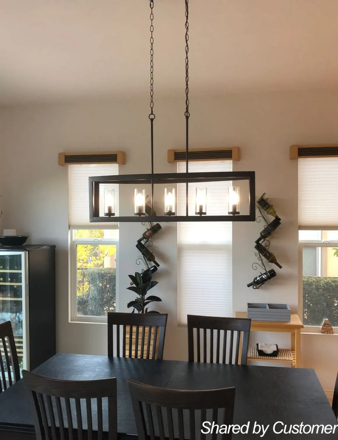 5-Light Curved Rectangle Frame Island Chandelier
