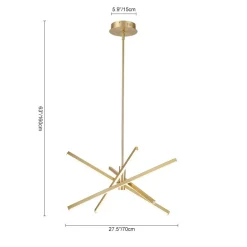 4-Light Dimmable LED Tube Sputnik Chandelier