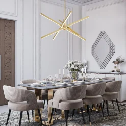 4-Light Dimmable LED Tube Sputnik Chandelier