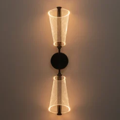 2-Light Dimmable LED Up Down Conical Vanity Wall Sconce