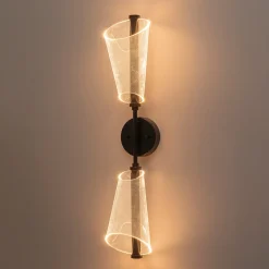 2-Light Dimmable LED Up Down Conical Vanity Wall Sconce