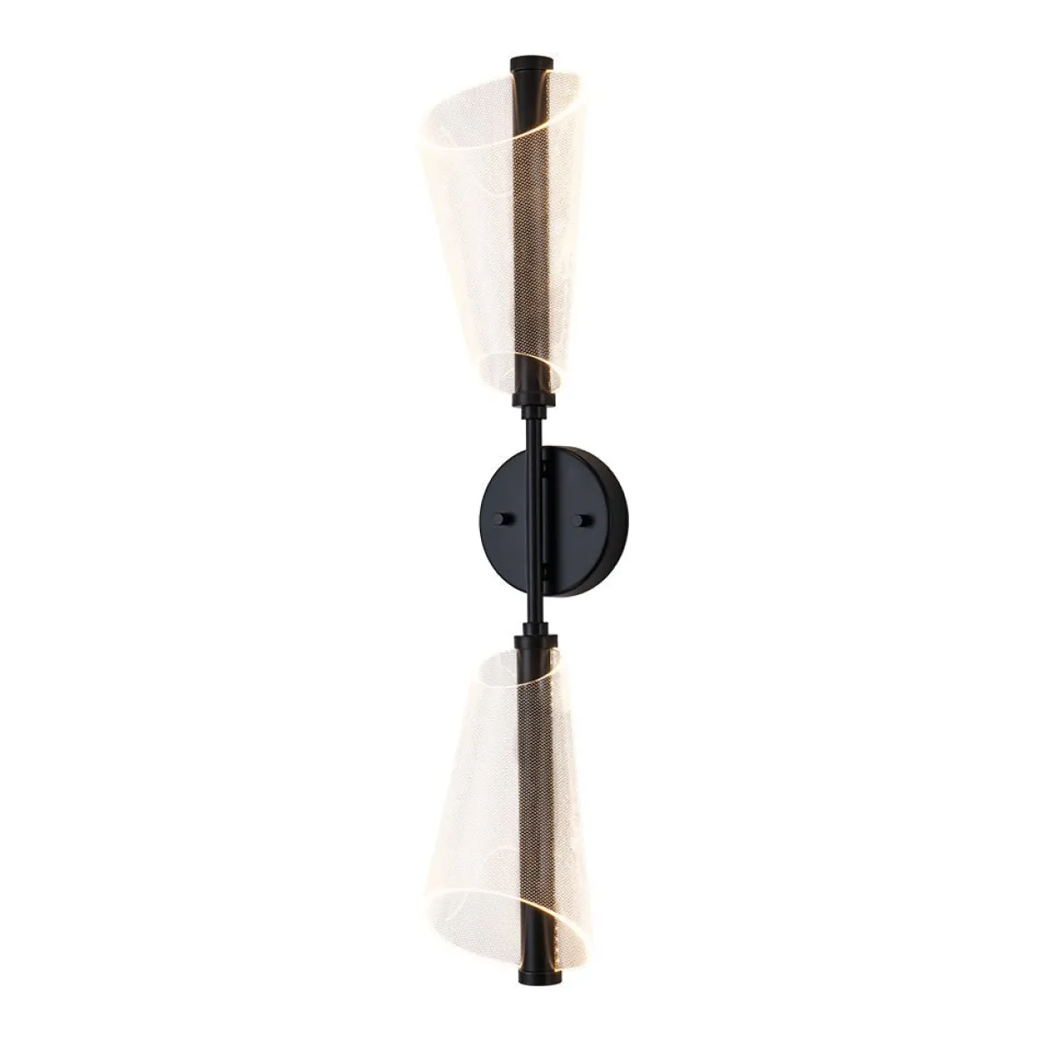 2-Light Dimmable LED Up Down Conical Vanity Wall Sconce