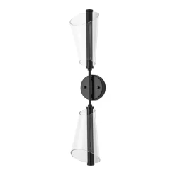 2-Light Dimmable LED Up Down Conical Vanity Wall Sconce