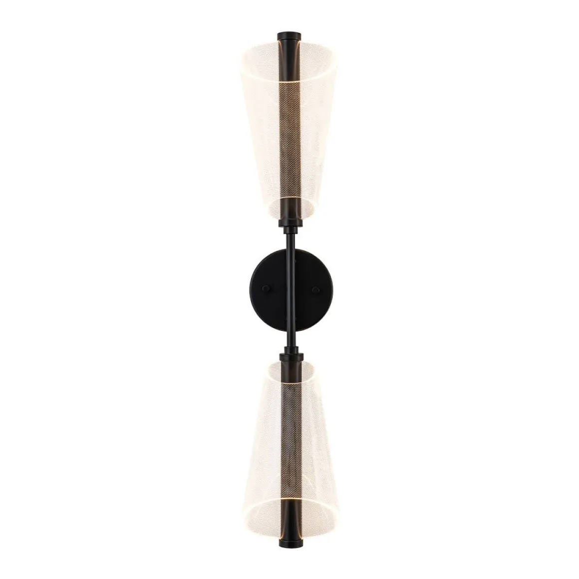 2-Light Dimmable LED Up Down Conical Vanity Wall Sconce