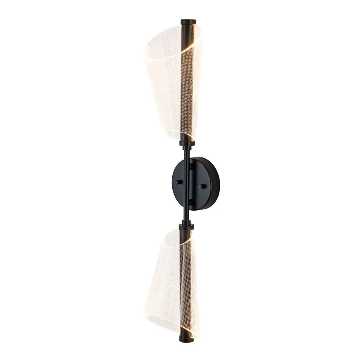 2-Light Dimmable LED Up Down Conical Vanity Wall Sconce