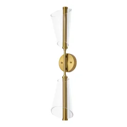2-Light Dimmable LED Up Down Conical Vanity Wall Sconce
