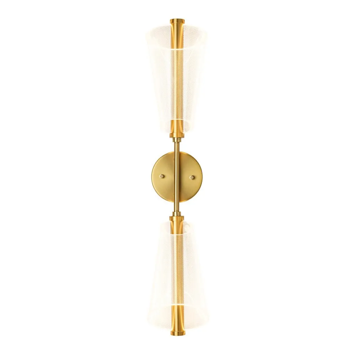 2-Light Dimmable LED Up Down Conical Vanity Wall Sconce
