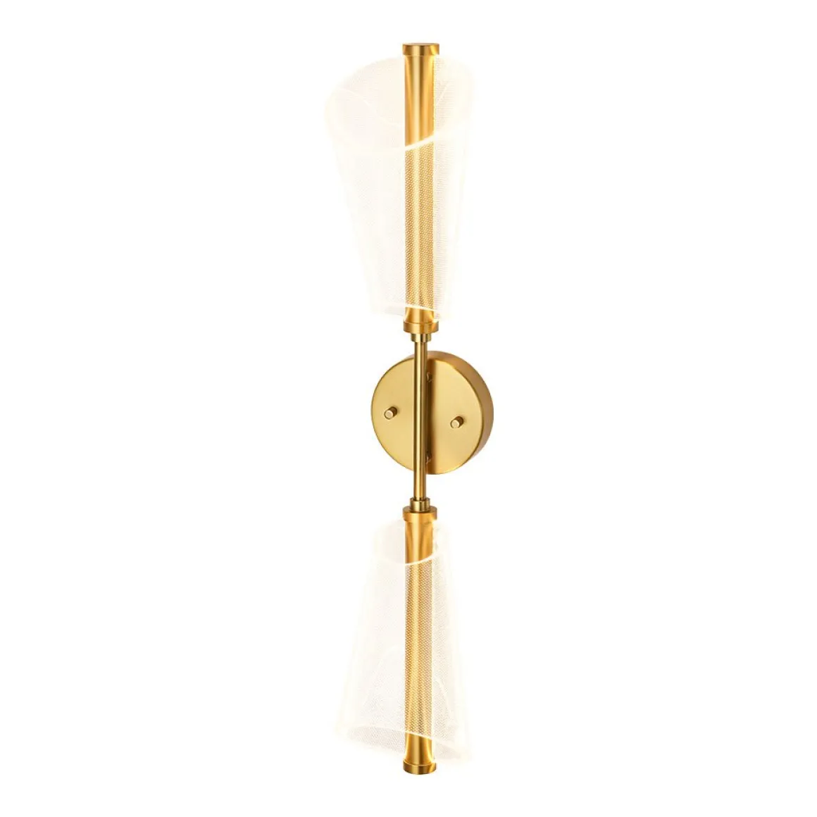 2-Light Dimmable LED Up Down Conical Vanity Wall Sconce