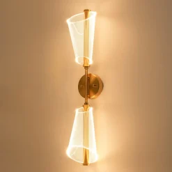 2-Light Dimmable LED Up Down Conical Vanity Wall Sconce