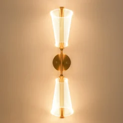 2-Light Dimmable LED Up Down Conical Vanity Wall Sconce