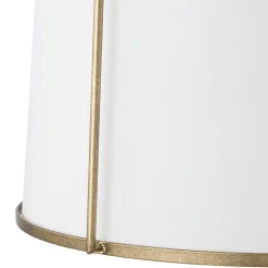 4-Light Distressed Gold White Linen Drum Lantern Pendant