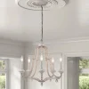5-Light Distressed White Shabby Chic Candle Style Chandelier