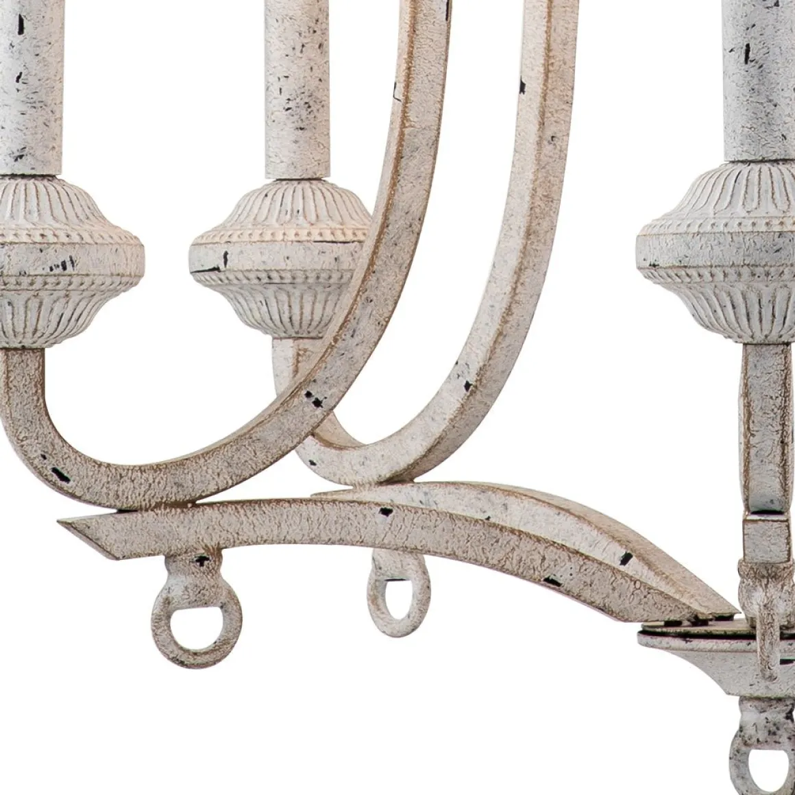5-Light Distressed White Shabby Chic Candle Style Chandelier