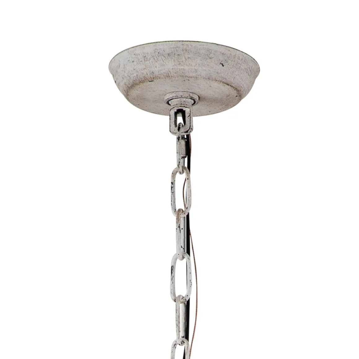 5-Light Distressed White Shabby Chic Candle Style Chandelier
