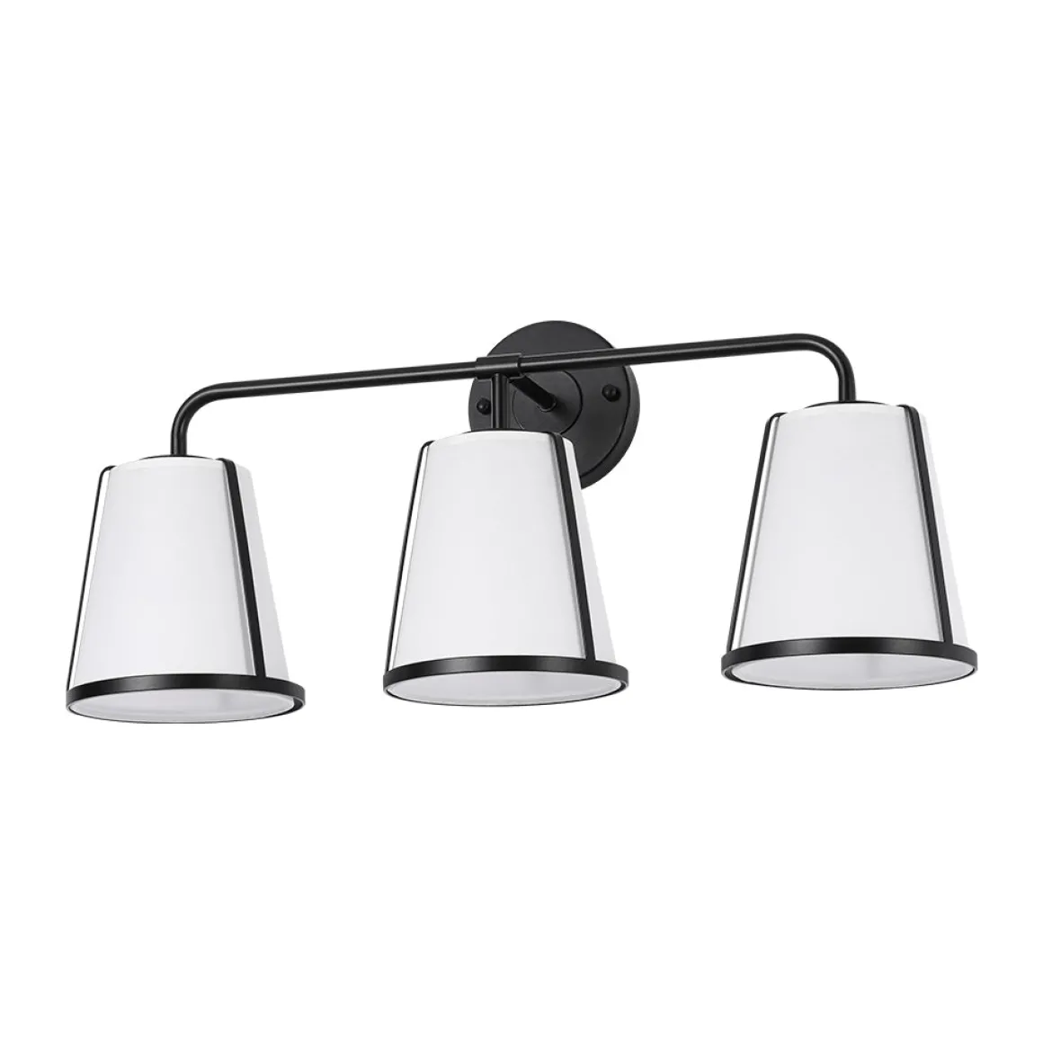 3-Light Fabric Conical Shade Vanity Wall Sconce