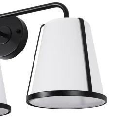 3-Light Fabric Conical Shade Vanity Wall Sconce