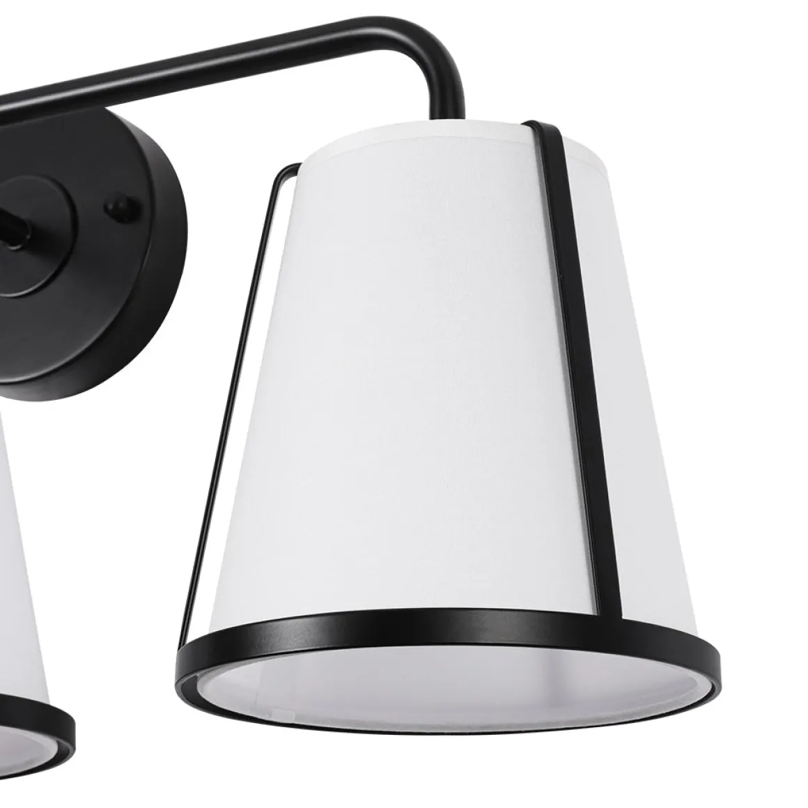 3-Light Fabric Conical Shade Vanity Wall Sconce