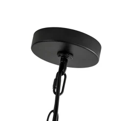 4-light Farmhouse Candle Style Black Lantern Pendant Light