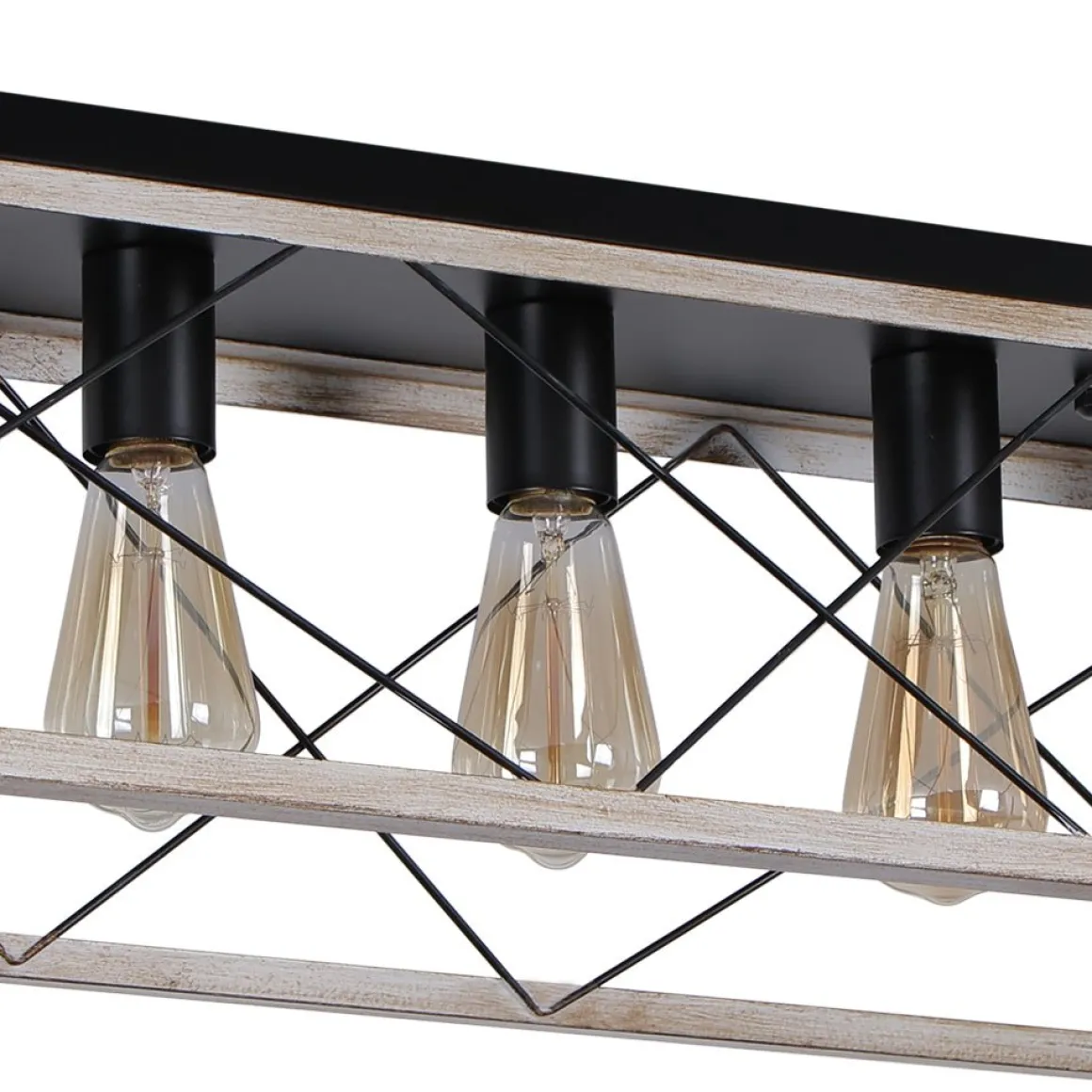 5-Light Farmhouse Rectangular Cage Semi Flush Mount