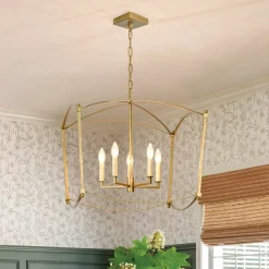 5-light French Antique Candle Style Lantern Pendant Chandelier